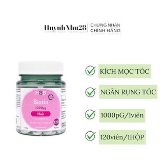 Viên Uống Kích Mọc Tóc Biotin Mẫu Mới 120viên