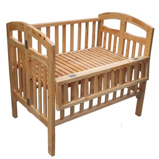 [KHO SỈ] Cũi gỗ tự nhiên Cao cấp + có đệm + bánh xe