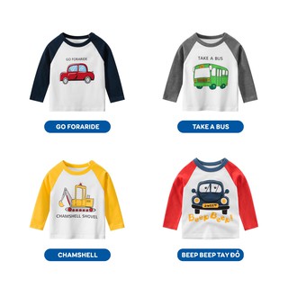 Áo thun bé trai 27KIDS / áo thun dài tay cho bé trai in hình chất 100% cotton hàng xuất Âu Mỹ #111111
