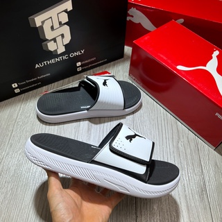 [CHÍNH HÃNG] Dép PUMA SOFT RIDE VELCRO WHITE BLACK 382112 04
