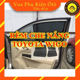 Rèm che nắng theo xe Toyota Wigo- Bộ 4 tấm dính nam châm hàng loại 1