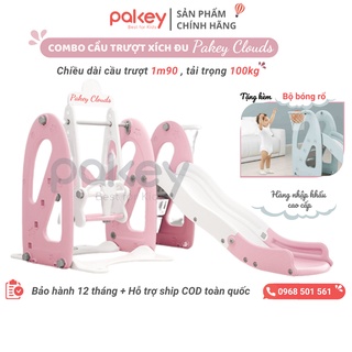 Cầu trượt xích đu Pakey VIP đám mây chiều dài 1m9 nâng cấp cao hơn, dày hơn, nhựa nguyên sinh