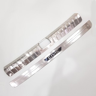 Chống trầy cốp trong, ngoài xe Honda Civic 2016- 2021 chất liệu Inox sáng bóng