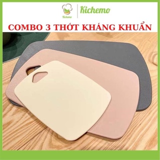 Thớt nhựa kháng khuẩn Bộ 3 chiếc thớt lúa mạch cao cấp chống trơn trượt