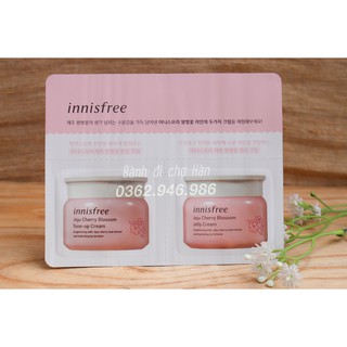 Sample Combo Dưỡng Trắng Nâng Tone Và Dưỡng Ẩm Jeju Cherry Blossom Tone-up cream và Jelly cream  2ml
