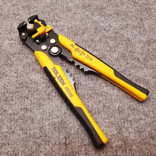 Kìm tuốt dây điện tự động công nghiệp, bấm cos, cắt dây Tolsen, kìm đa năng 3 trong 1, hàm thép cao cấp Cr12MoV mã 38048