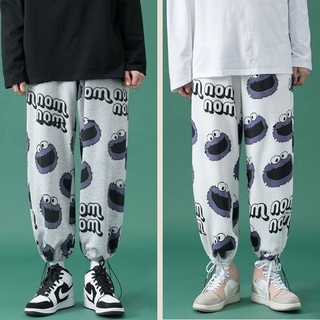 Quần thun dài hoạ tiết hoạt hình quần jogger dây rút form rộng lưng thun unisex SIB059