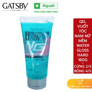 Gel vuốt tóc nam nữ mềm bôi giữ nếp tóc Gatsby Hair Gel Water Gloss Hard lọ 170g unisex vuốt cho bé trẻ em bóng mượt tóc