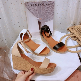Sandal xuồng quai ngang đế gỗ