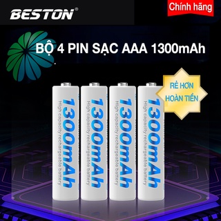 [TopSale]Hộp 04 Pin sạc AAA 3A BESTON, Pin đũa sạc dung lượng 1100mAh, 600mAh, 800mAh, 1300mAh Tặng kèm hộp đựng pin