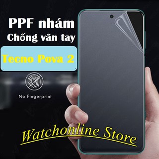 Miếng dán PPF trong / PPF Nhám Chống vân tay Tecno Pova 2 pop 5 lte Spark 8C Spark 7 Spark 6 go Spark 7T( tặng Gạt PPF )