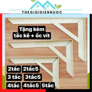 Giá đỡ kệ, eke sắt (kệ V), góc vuông chữ L bắt tường loại tốt siêu chắc chắn, có tặng kèm tắc kê+ốc vít, kệ đầy đủ size