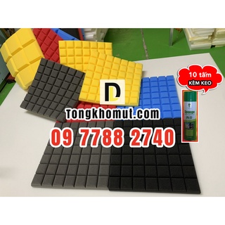 [Kèm keo] 10 tấmMút vuông nhỏ (49 ô ~ 50x50x5cm) tỉ trọng cao dùng cho phòng thu, phòng karaoke