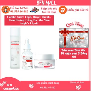 Bộ 3 sản phẩm: Nước thần, Serum, Kem dưỡng Angel Liquid Whitening Program Glutathione dưỡng trắng, dưỡng ẩm cho da