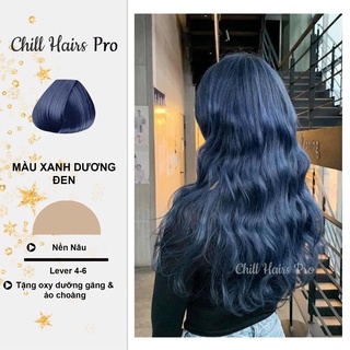 Màu Nhuộm Tóc Xanh Dương,Xanh Đen Khói, Xanh Than Không Tẩy Nâng tone Dụng cụ nhuộm tóc