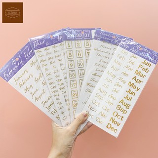 (Video) Sticker Ánh kim trang trí Ngày - Tháng - Chữ cái