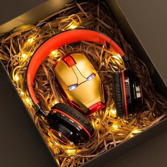 Chuột máy tính ironman Marvel sáng đèn