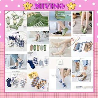 Set 5 tất nữ cổ ngắn Mivino vớ cổ ngắn style Hàn Quốc dễ thương