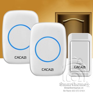 Chuông Cửa Không Dây Không Pin 1 Nút Bấm 2 Loa Chuông Cacazi SHP-CA2