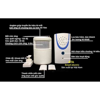 Báo khách không dây Decom miễn phí vận chuyển bh 1 đổi 1 trong 1 năm