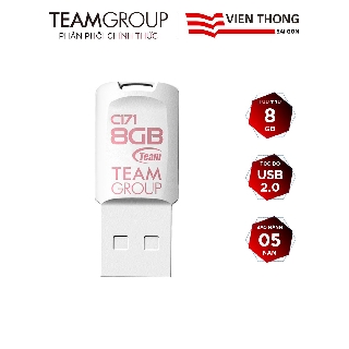 USB 2.0 Team Group C171 8GB chống nước Taiwan (Trắng) - Hãng phân phối chính thức