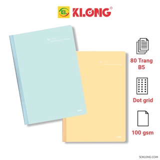 Vở may dán gáy B5 80 trang Dot grid  bìa dễ thương, cuốn tập sổ Klong MS 837