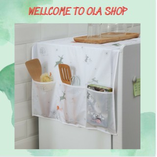 (FREE SHIP) Tấm Phủ Tủ Lạnh/ Che Tủ Lạnh Chống Thấm Nước, Đựng Đồ Tiện Dụng <3