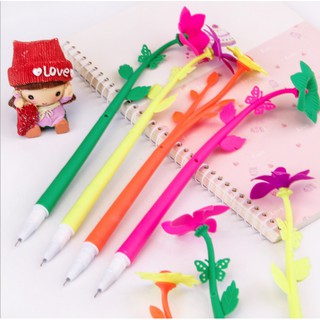 Bút Mực Gel Có Nắp Hình Bông Hoa Dễ Thương - Bút Bi Bông Hoa