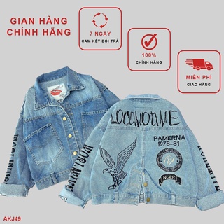 [Mã BMBAU50 giảm 50K đơn 150K] ÁO KHOÁC JEAN CAO CẤP CHIM ĐẠI BÀNG AKJ49 - Hí Shop