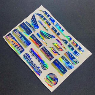 TRỌN Bộ tem logo nhiều STICKER, tem crom bóng phản quang dán xe máy AIR BLADE CÁC ĐỜI