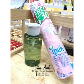 [COMBO] Tẩy Trang Trà Xanh Innisfree Green Tea 300ml + Bông Tẩy Trang Ipeik 150m