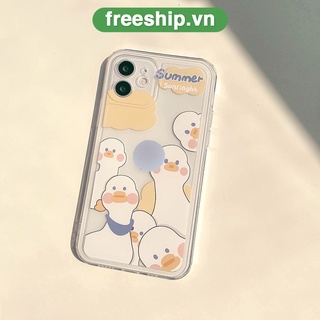 Ốp điện thoại tpu mềm cho iphone14/14promax/11/12/13/xsmax/7/8/xr/se2020 ốp iphone trong suốt in hình Duck summer