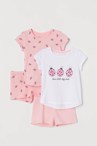 Bộ bé gái cotton hình bọ dừa