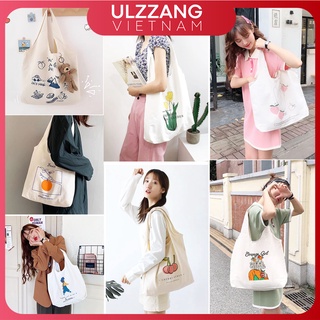 Túi tote vải canvas nam nữ đi học đi chơi , túi xách unisex đeo vai vải bố ulzzang thời trang rẻ đẹp