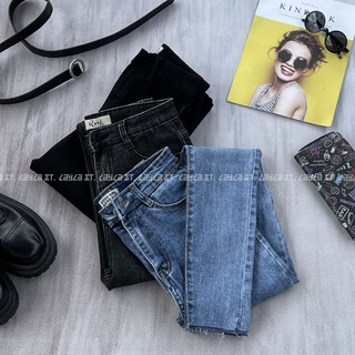 Quần Jean Nữ Lưng Cao Tua Lai Co Giãn Tôn Dáng Chuẩn LAYLA Ver.001, Quần Bò Nữ Cạp Cao Basic Dài Kiểu Dáng Hàn Quốc