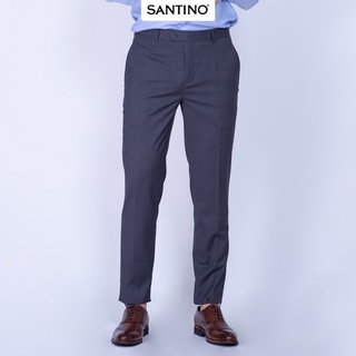 Quần Tây công sở Sợi Tre SANTINO cao cấp, màu xám đậm form ôm nhẹ, thoáng mát chống nhăn, kháng khuẩn và tia UV - Q067