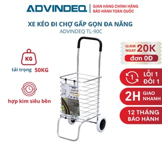 [Mã BMBAU300 giảm 10% đơn 499K] Xe kéo đi chợ gấp gọn đa năng ADVINDEQ TL-90C, bảo hành chính hãng 12 tháng