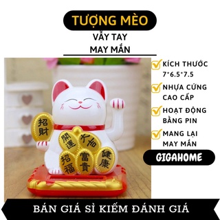 Tượng Mèo Thần Tài GIGAHOME Tượng Mèo Vẫy Tay Đẹm Lại May Mắn, Chiêu Tài, Phát Lộc 5818
