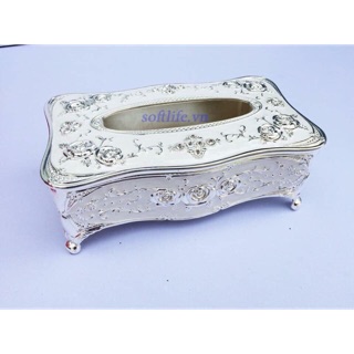 HỘP ĐỰNG GIẤY ĂN MẠ BẠC SANG TRỌNG