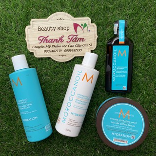 Bộ sản phẩm phục hồi dưỡng ẩm, tái tạo tóc hư tổn Moroccanoil Hydration