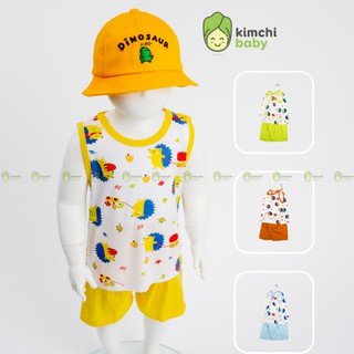 Bộ Ba Lỗ Cho Bé Trai, Bé Gái Minky Mom Vải Thun Lạnh Hoạ Tiết Nhím Con, Áo Ba Lỗ Cho Bé Mặc Nhà Thoáng Mát MKM3LO2115