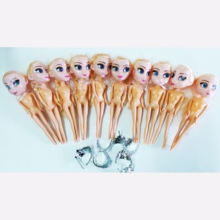 Combo 10 đồ chơi búp bê Elsa 17Cm + Vương miện, trang trí bánh sinh nhật (Không kèm quần áo)