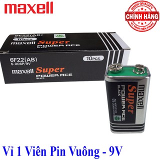 Vỉ 1 Viên Pin vuông 9V Maxell Super Power - 6F22 Maxell