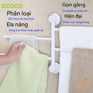 Giá Treo Khăn Tắm Dán Tường Ecoco E1610 Có 4 Móc Thanh Xoay 180 Độ