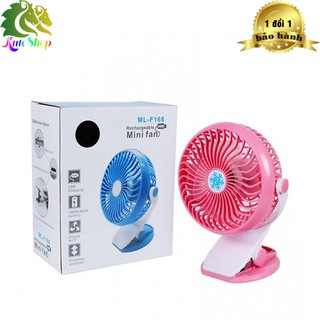 [HCM] Quạt mini sạc pin kẹp bàn siêu mát ML-F168 (thất)