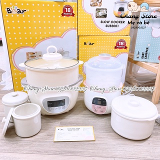 NỒI NẤU CHÁO CHẬM BẢN QUỐC TẾ - 1 ĐỔI 1  0.8L CHÍNH HÃNG BEAR BH 18 THÁNG