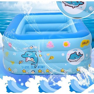 Bể phao bơi 1m5 cho bé (hình chữ nhật) - Có đáy chống trượt an toàn