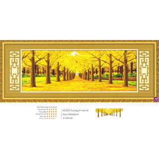 FREESHIP EXTRA - Tranh đính đá hàng cây lá vàng Kích thước: 150x60 cm/186x72 cm