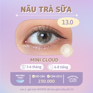 Kính áp tròng nâu trà sữa Mini Cloud Made in Korea | Hạn sử dụng 3-6 tháng | Lens cận