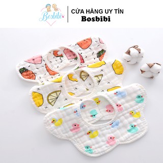 Yếm tròn xoay chất liệu vải xô 6 lớp dày dặn siêu thấm hút